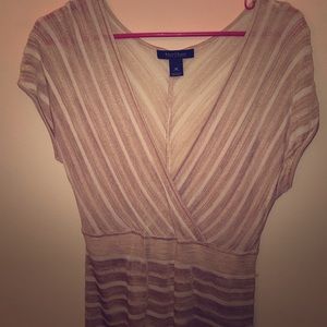 WHBM Gold/White Shimmer Top